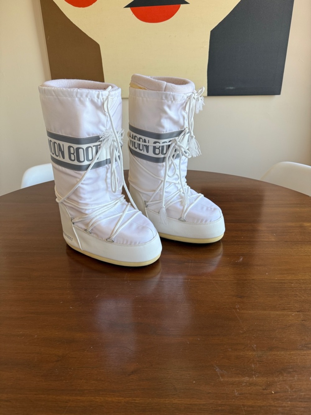 MOON BOOT - ICON WHITE NYLON BOOTS - EU 39/41
